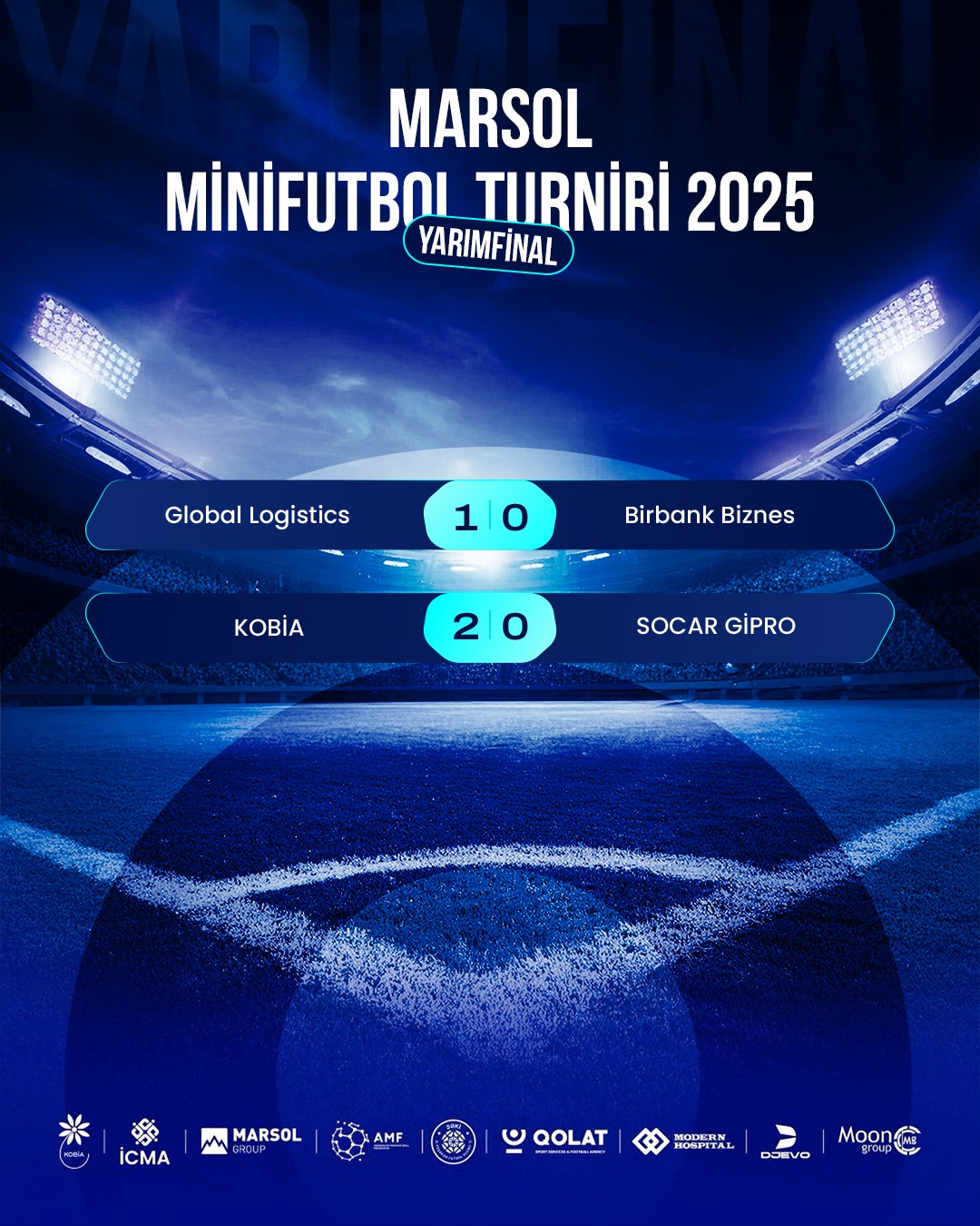 MARSOL Minifutbol 2025  turnirinin  yarımfinal mərhələsi başa çatdı